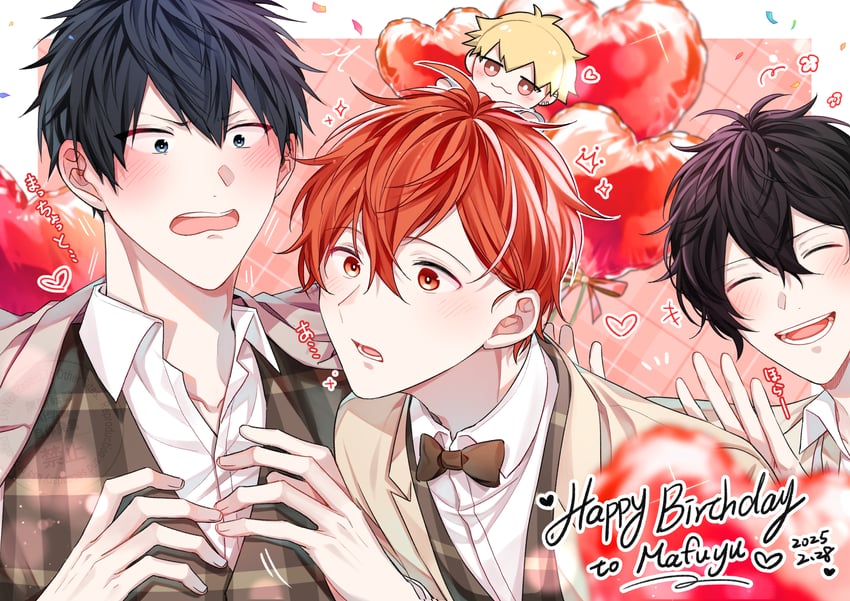 murata ugetsu, satou mafuyu, uenoyama ritsuka, and yoshida yuki (given) drawn by pinoli_(pinoli66)