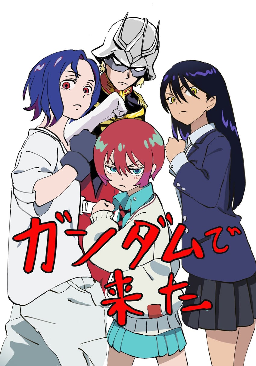 amate yuzuriha, shuji ito, char aznable, and nyaan (gundam and 1 more) drawn by haru_musaka