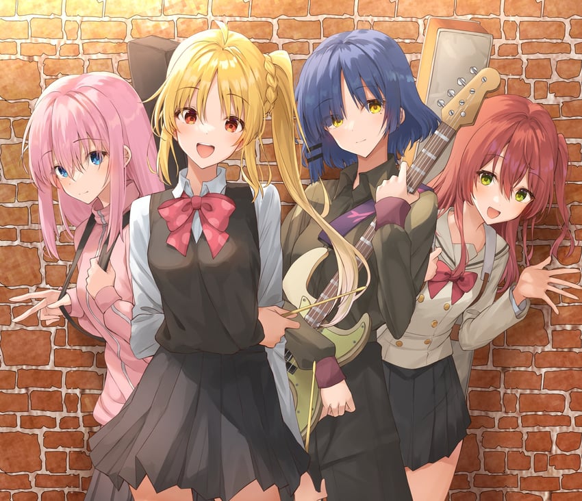 gotoh hitori, kita ikuyo, ijichi nijika, and yamada ryo (bocchi the rock!) drawn by kanaria_hisagi