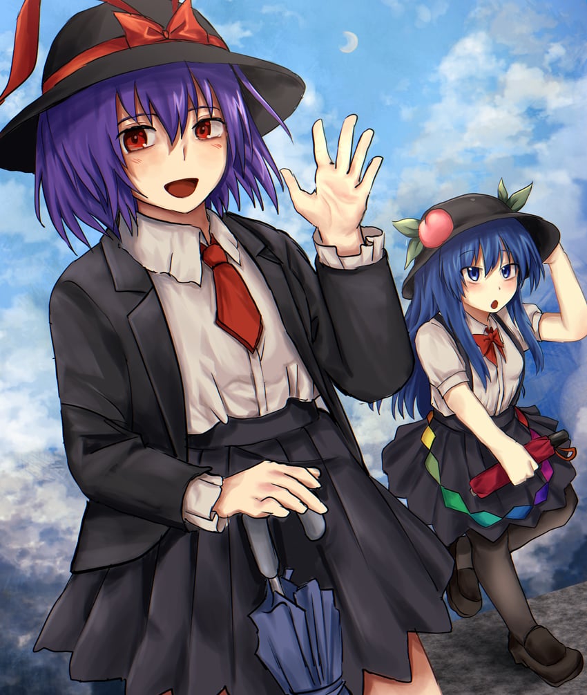 hinanawi tenshi and nagae iku (touhou) drawn by yukine_0930