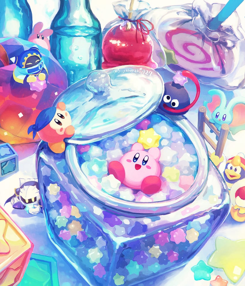 kirby, meta knight, king dedede, magolor, bandana waddle dee, and 3 more (kirby) drawn by suyasuyabi