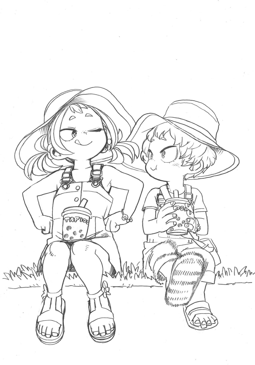 shimano katsuma and shimano mahoro (boku no hero academia) drawn by horikoshi_kouhei