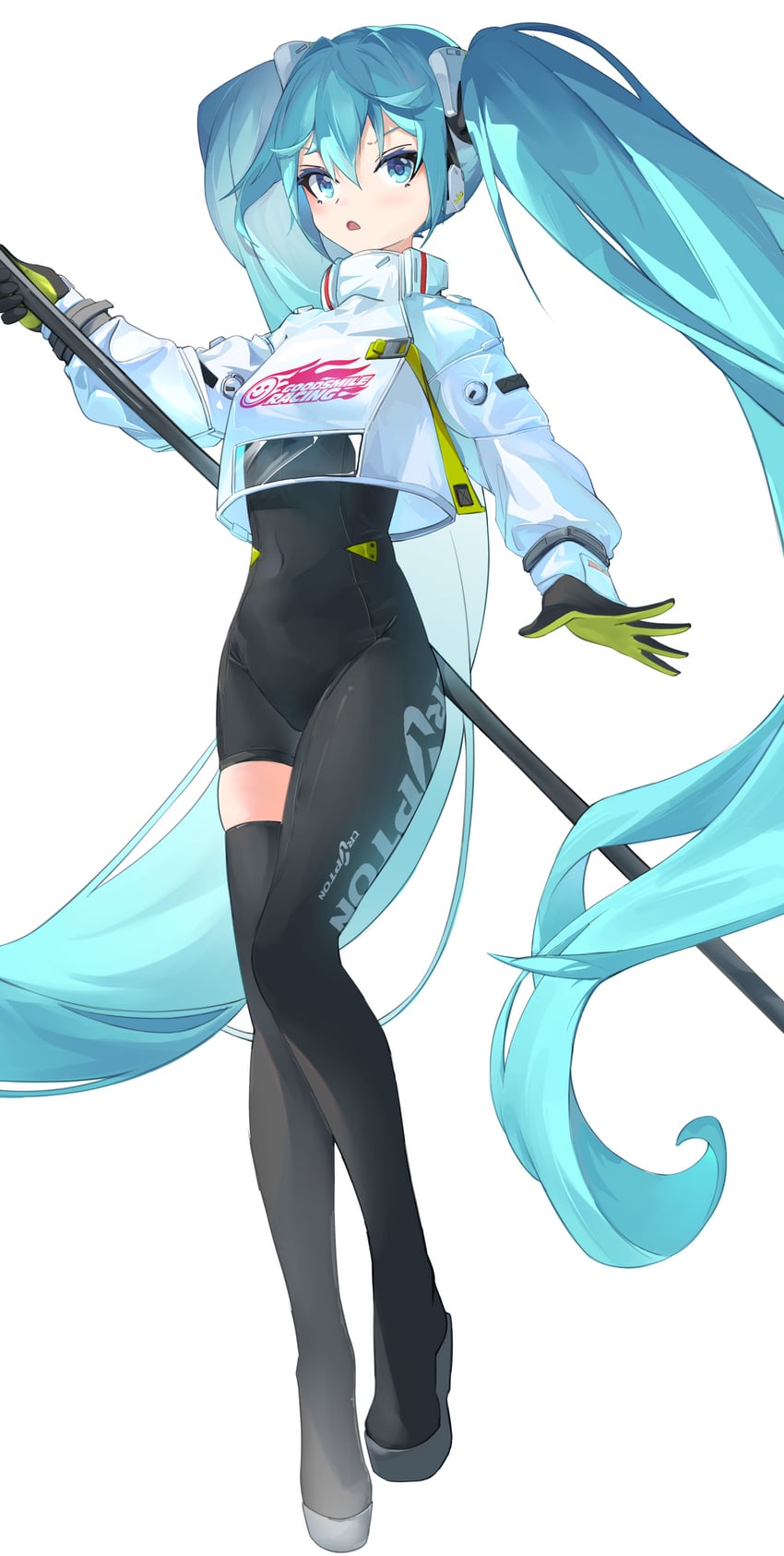 hatsune miku and racing miku (vocaloid and 1 more) drawn by masshiro460153353
