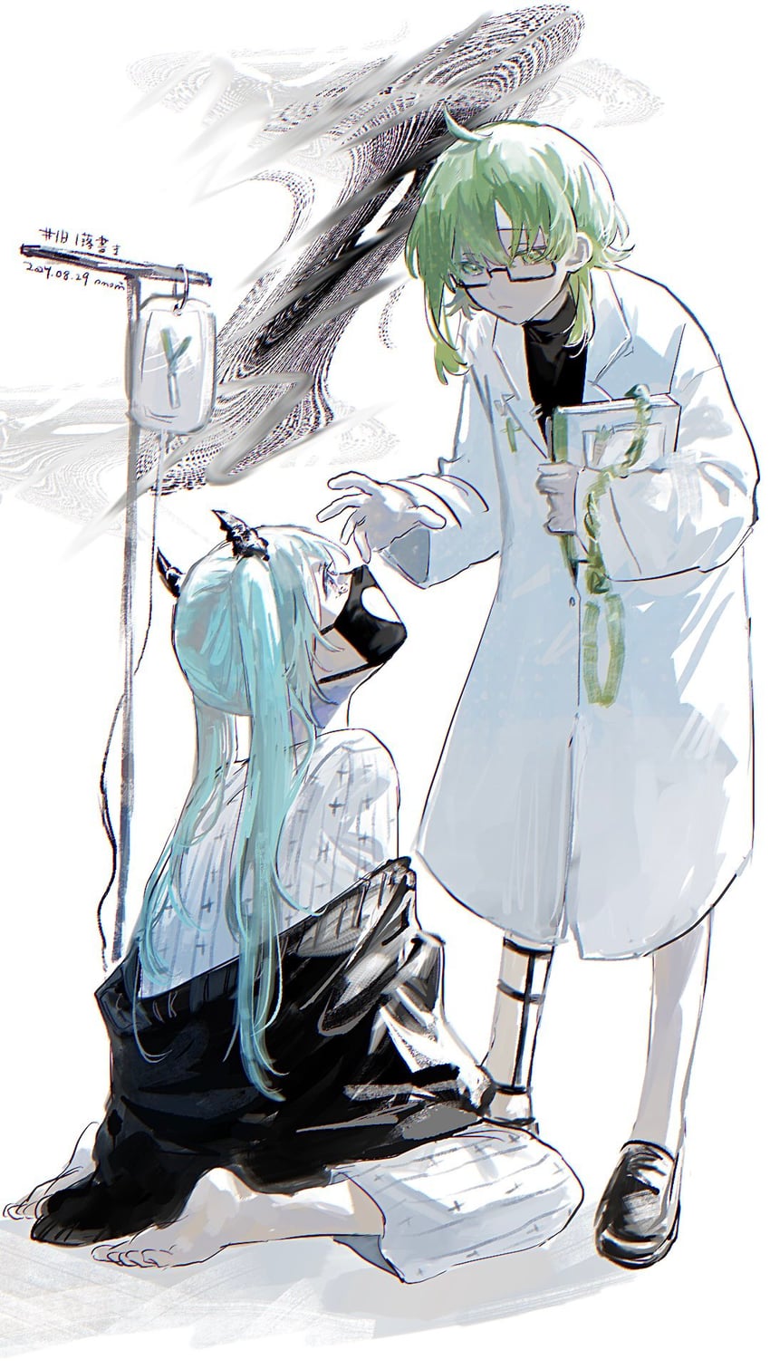 hatsune miku and gumi (vocaloid and 1 more) drawn by komori_(ih3cg)