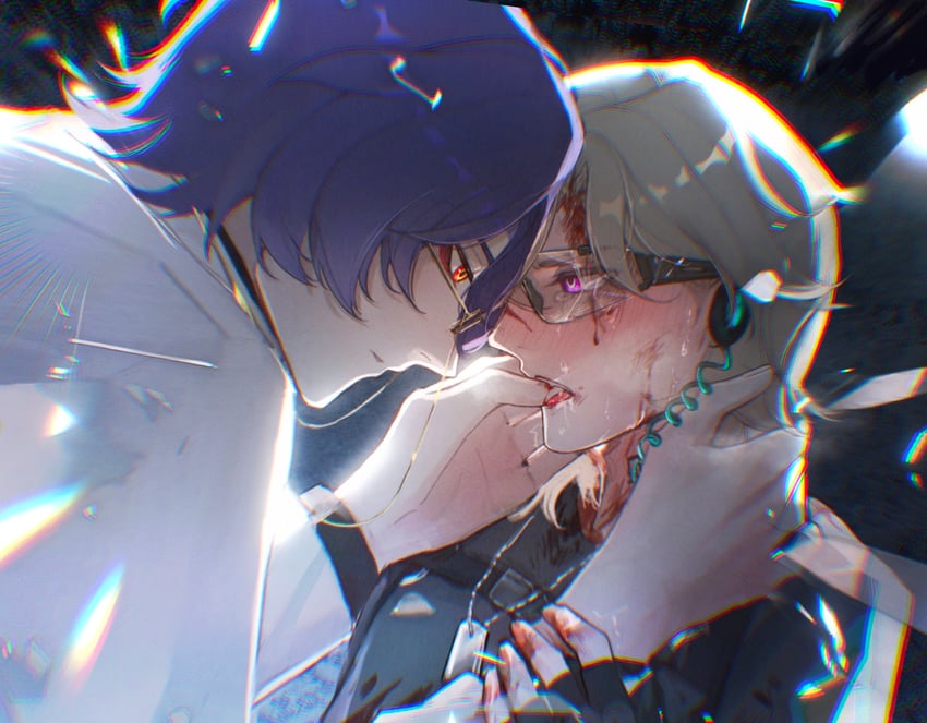 dr. ratio and aventurine (honkai and 1 more) drawn by 1923rash