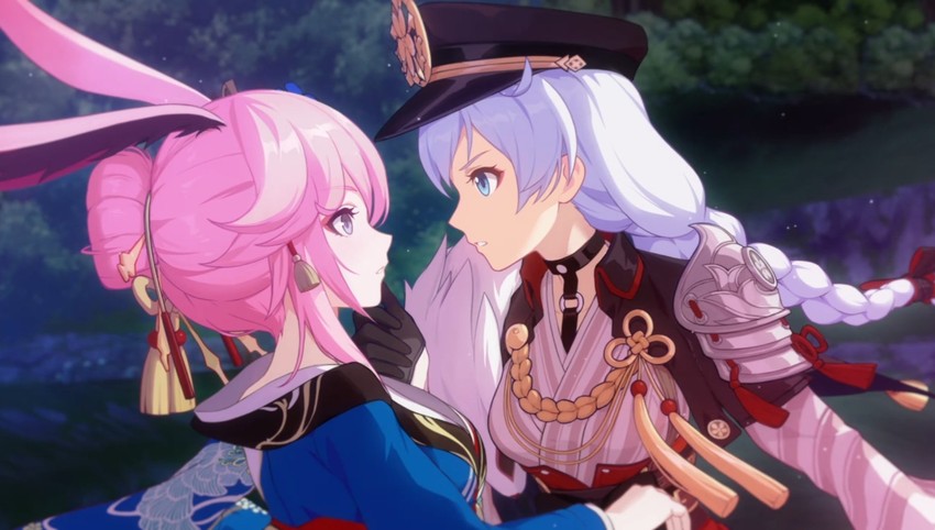 yae sakura and kallen kaslana (honkai and 1 more)