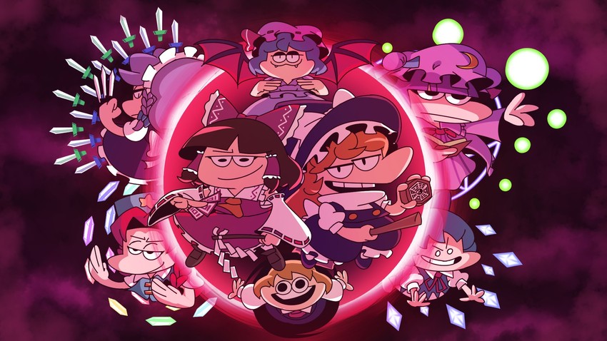 hakurei reimu, kirisame marisa, remilia scarlet, izayoi sakuya, cirno, and 3 more (touhou and 1 more) drawn by sr_pelo