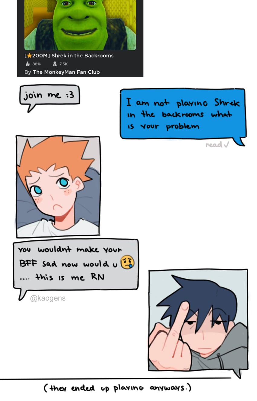 kageyama ritsu, suzuki shou, and shrek (mob psycho 100 and 3 more) drawn by kaogens