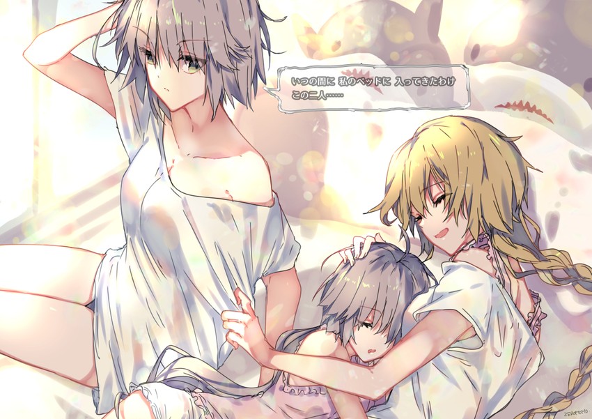 jeanne d'arc alter, jeanne d'arc, and jeanne d'arc alter santa lily (fate and 2 more) drawn by carimarica