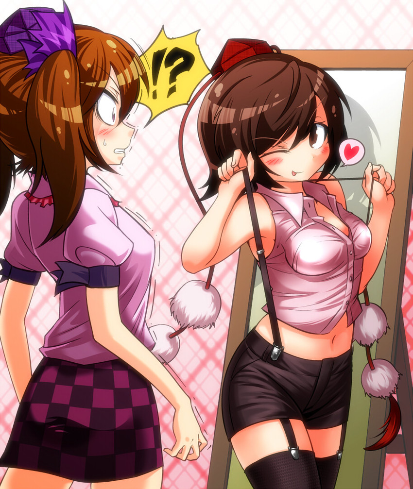 shameimaru aya and himekaidou hatate (touhou) drawn by namakara_exe