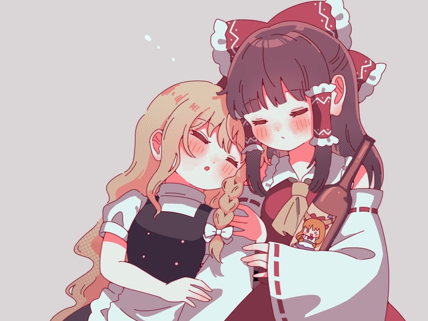 hakurei reimu, kirisame marisa, and ibuki suika (touhou) drawn by stella_(pokopokobanana)