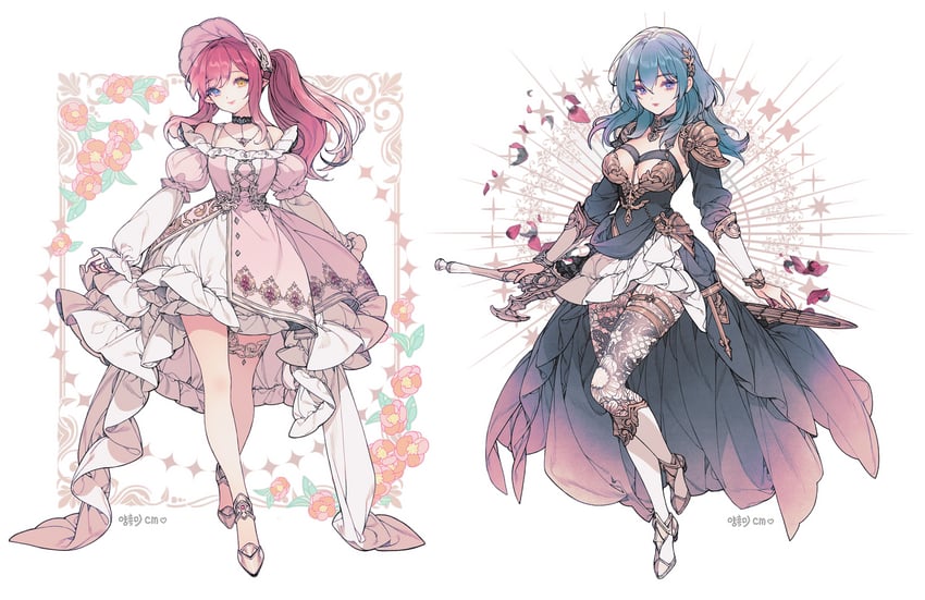 female byleth (original and 2 more) drawn by lemon89h