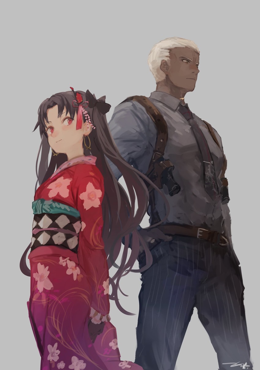 ishtar and emiya alter (fate and 1 more) drawn by kouzuki_kei