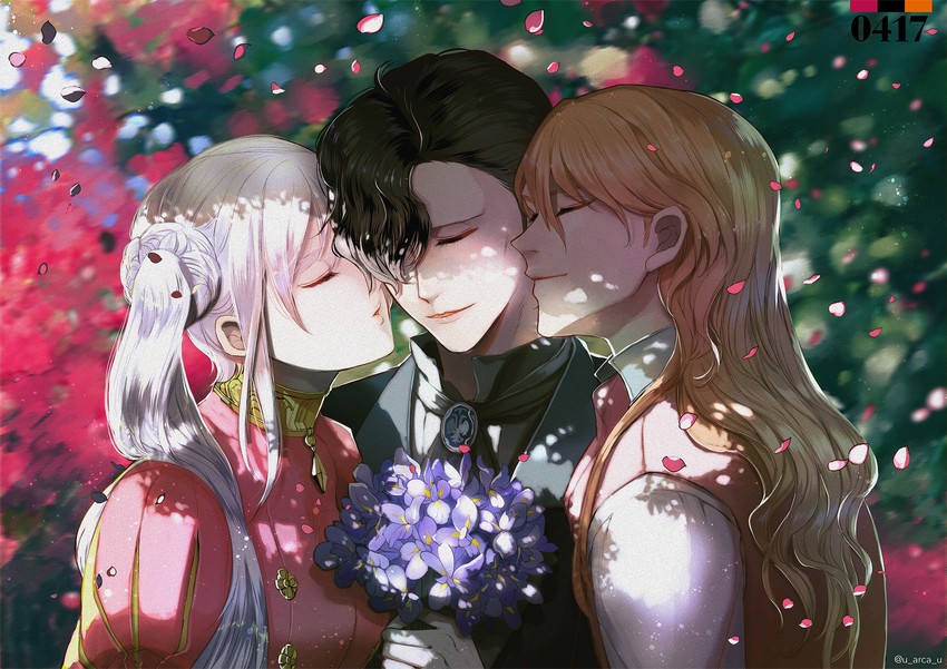 edelgard von hresvelg, hubert von vestra, and ferdinand von aegir (fire emblem and 1 more) drawn by u_arca_u