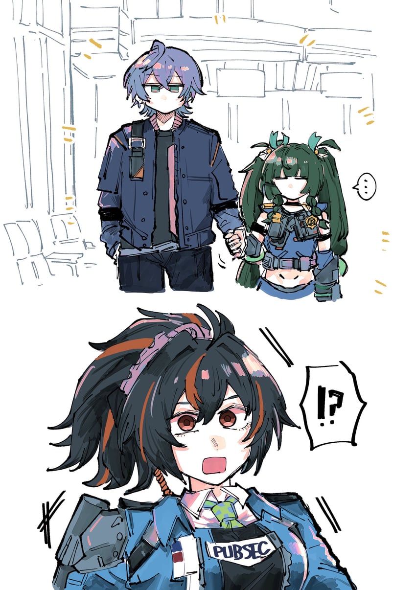 wise, zhu yuan, and qingyi (zenless zone zero) drawn by sakeno_rarukan