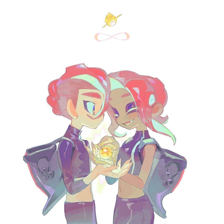 octoling player character, octoling girl, agent 8, and octoling boy (splatoon and 2 more) drawn by yakiyori_0001