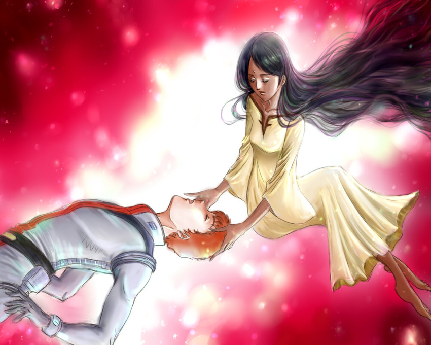 amuro ray and lalah sune (gundam and 1 more) drawn by yukki_(rffcq251)