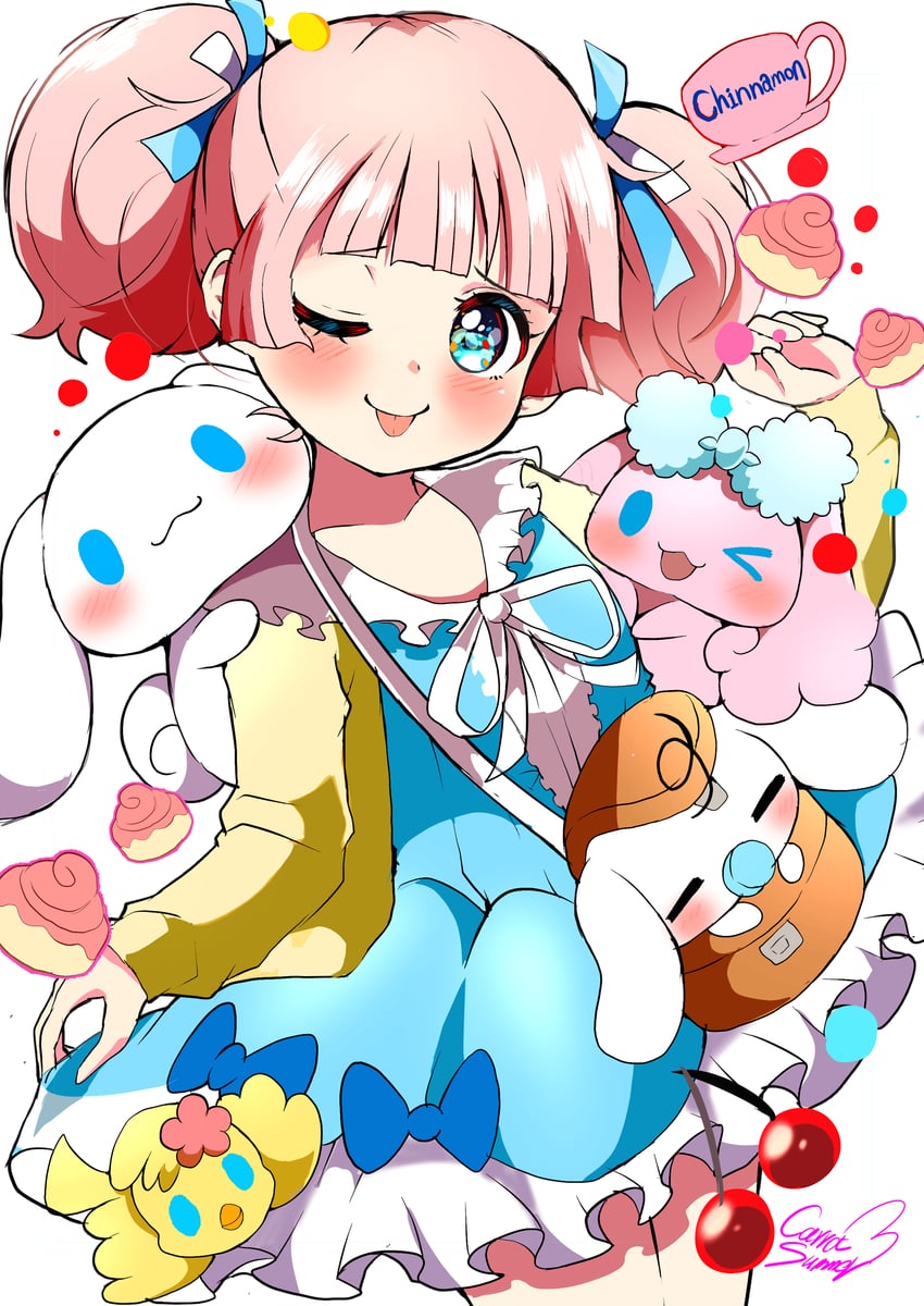 cinnamoroll, yoshikawa chinatsu, milk, and poron (yuruyuri and 2 more) drawn by carrot_summer