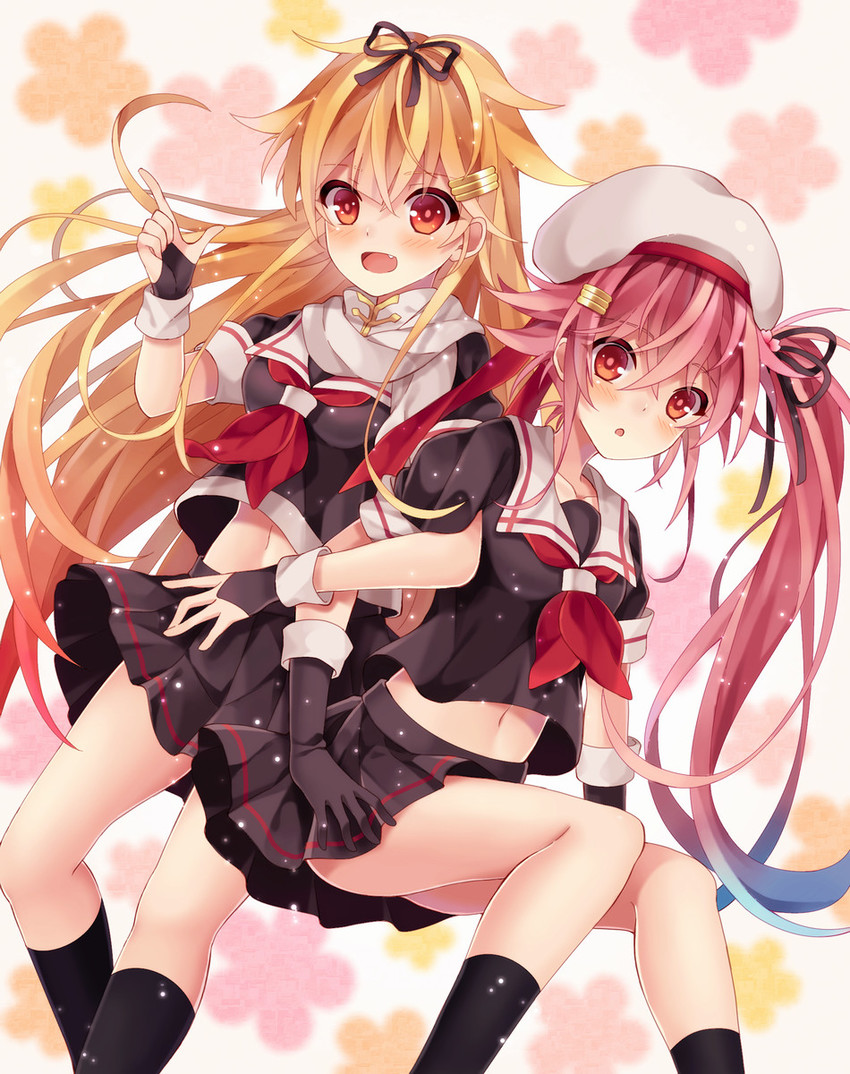 yuudachi, yuudachi kai ni, and harusame (kantai collection) drawn by runako