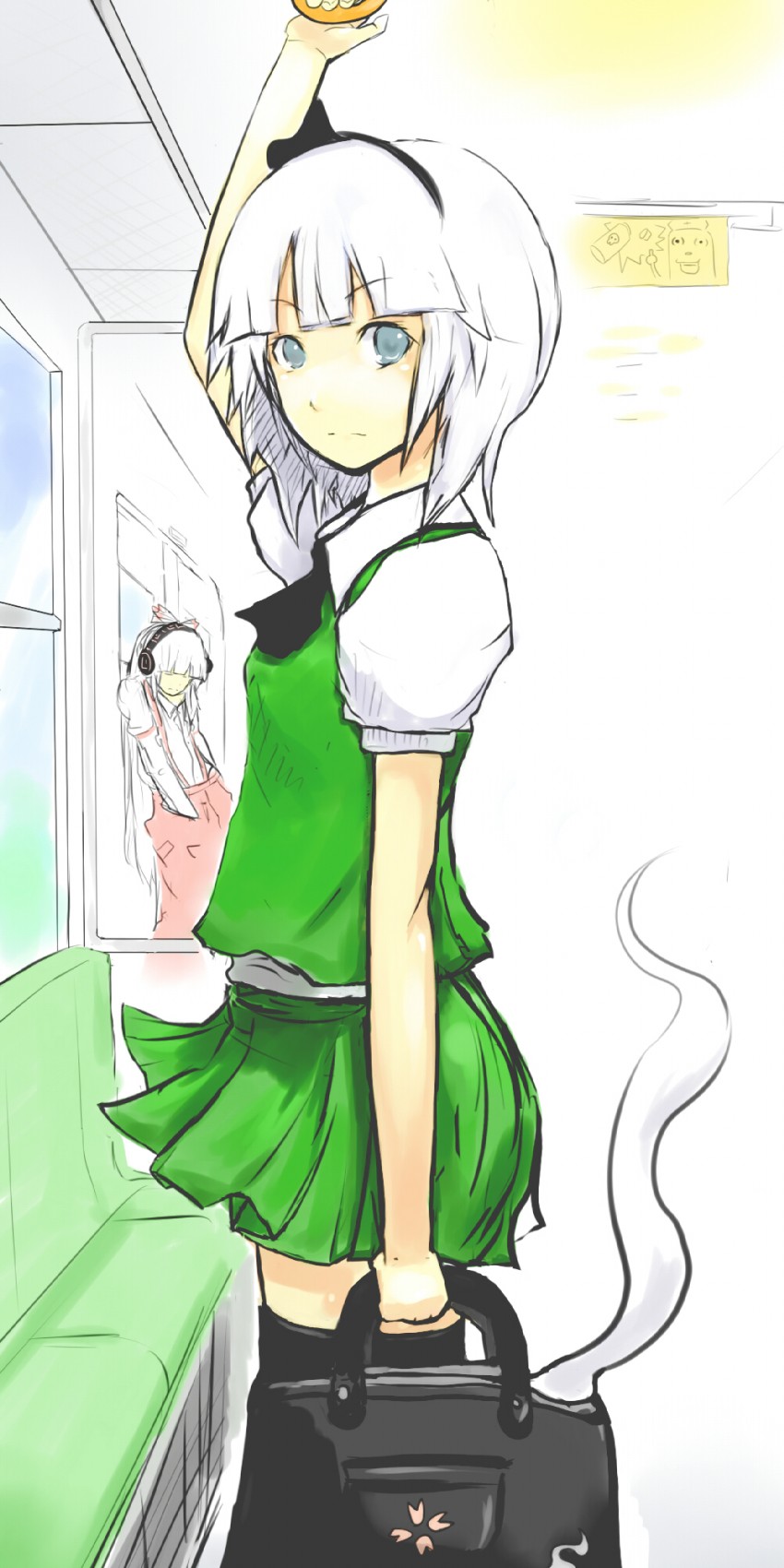 konpaku youmu, fujiwara no mokou, and yagokoro (touhou) drawn by sergei_(pattundo)