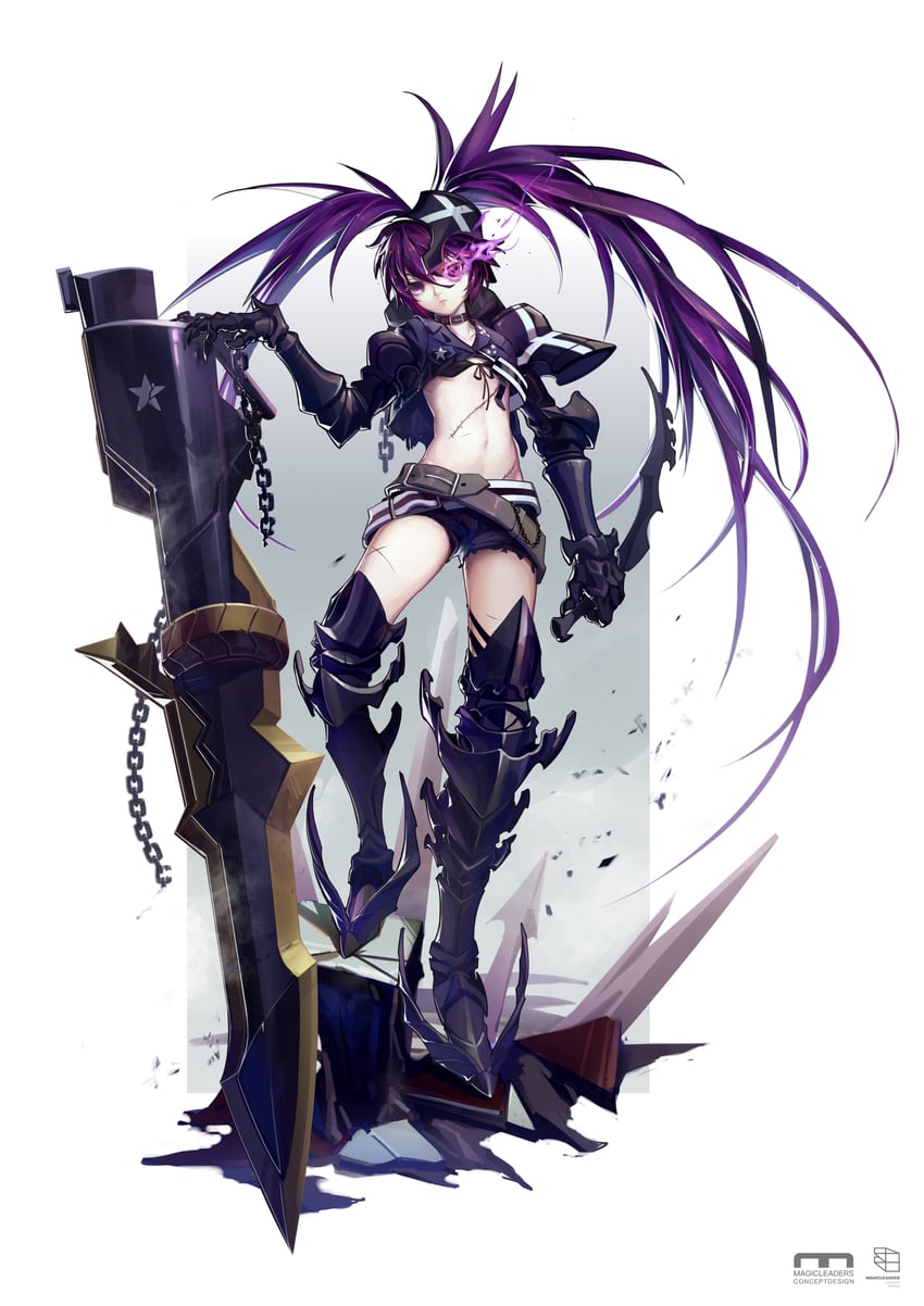 insane black rock shooter (black rock shooter) drawn by crrispy_shark