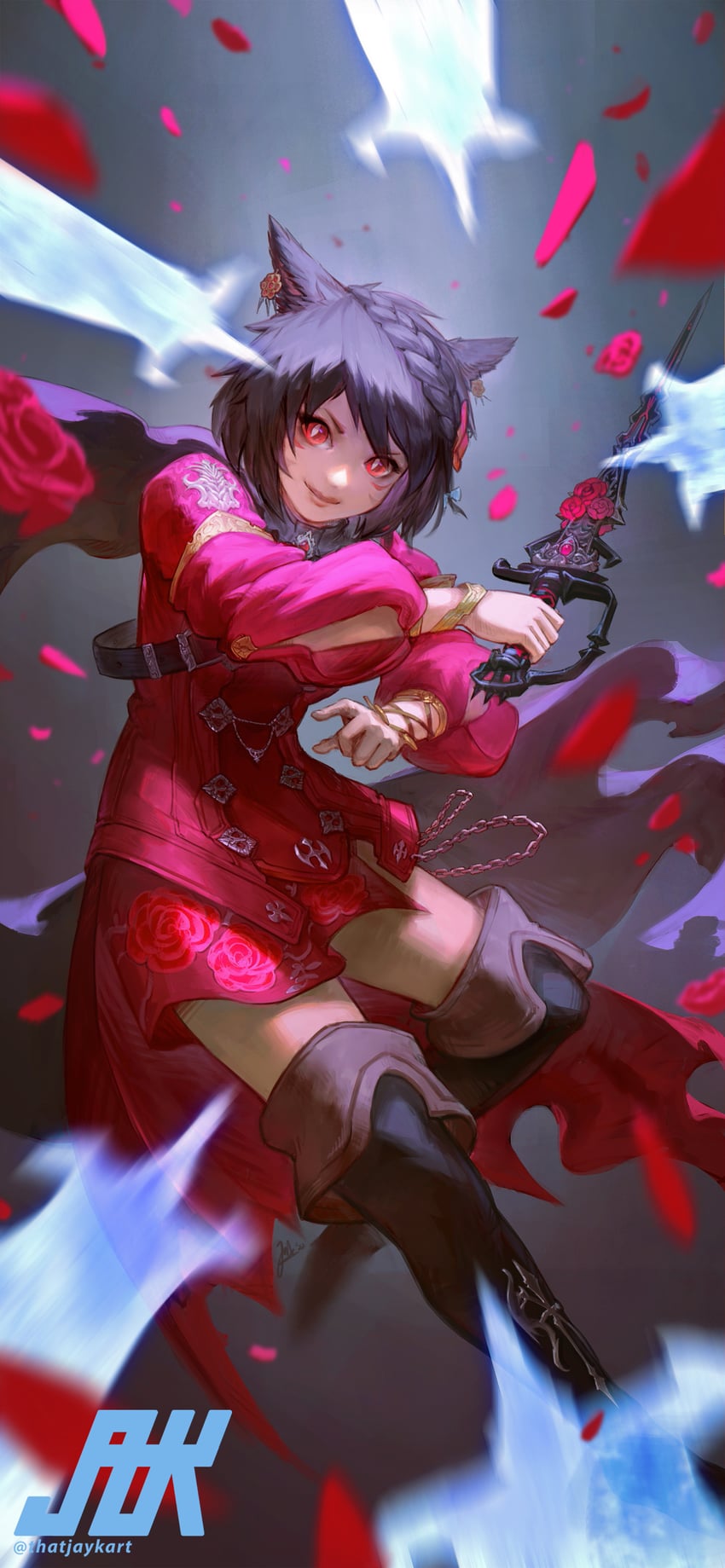 warrior of light and red mage (final fantasy and 1 more) drawn by thatjaykart