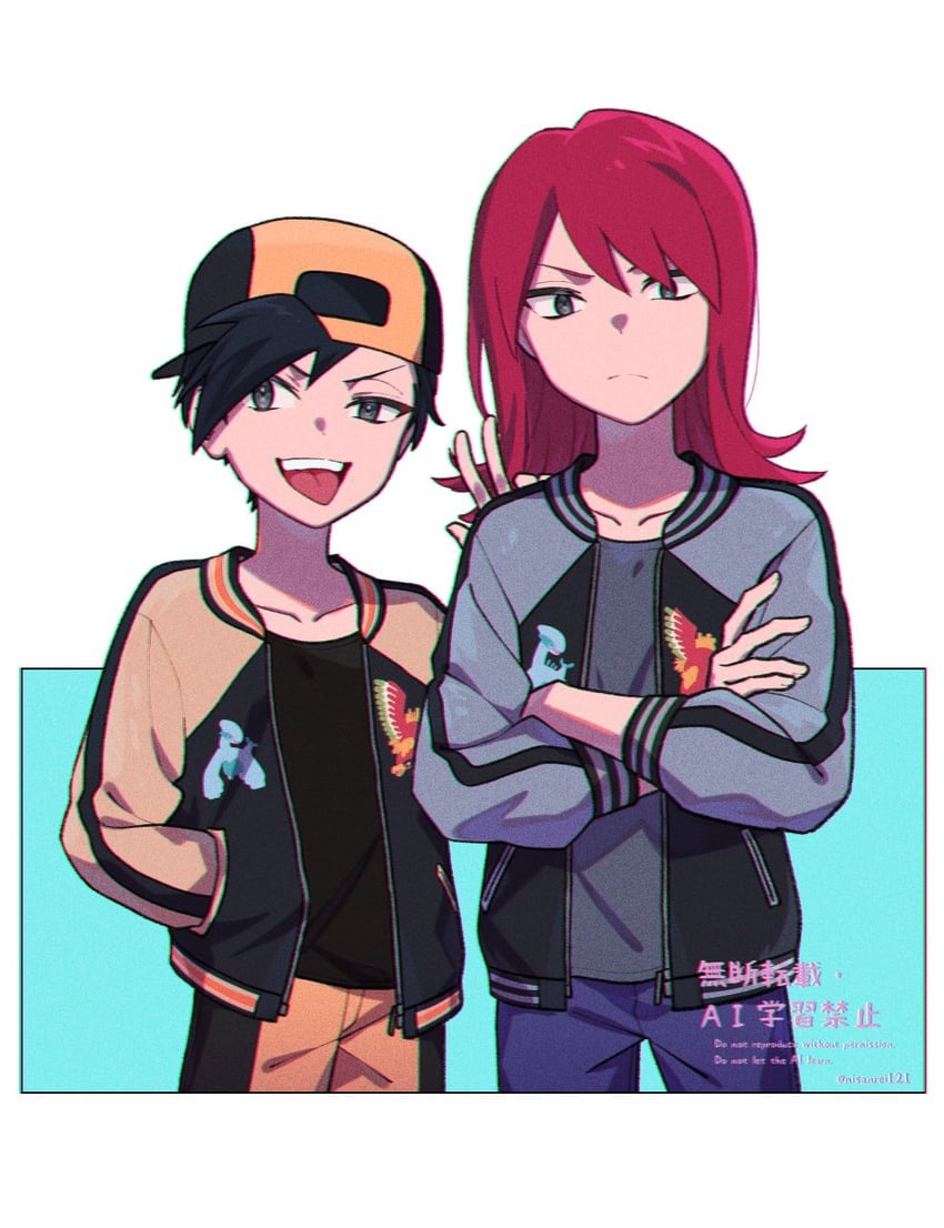 ethan and silver (pokemon and 1 more) drawn by nisanrei121