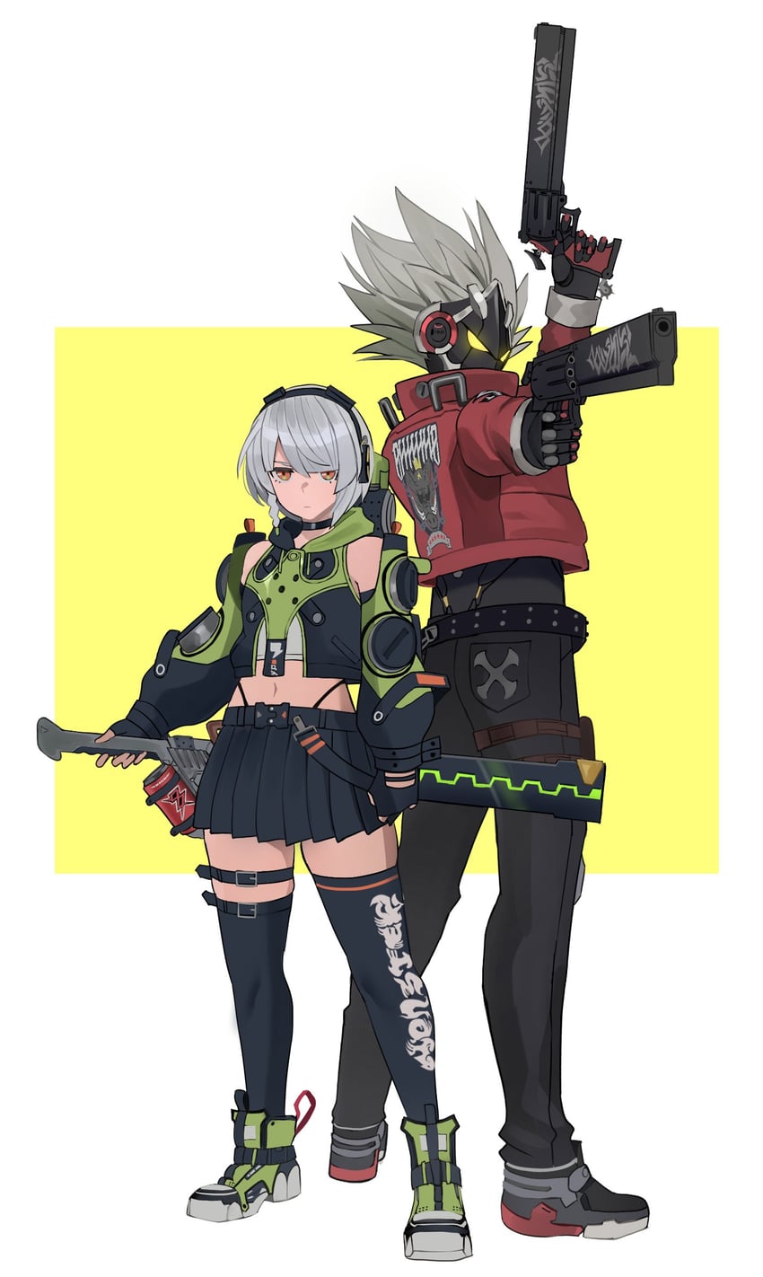 anby demara and billy kid (zenless zone zero) drawn by jourd4n