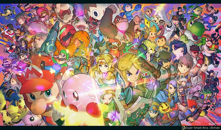 link, inkling player character, pikachu, princess zelda, inkling girl, and 67 more (pokemon and 49 more) drawn by shrimqsleeq