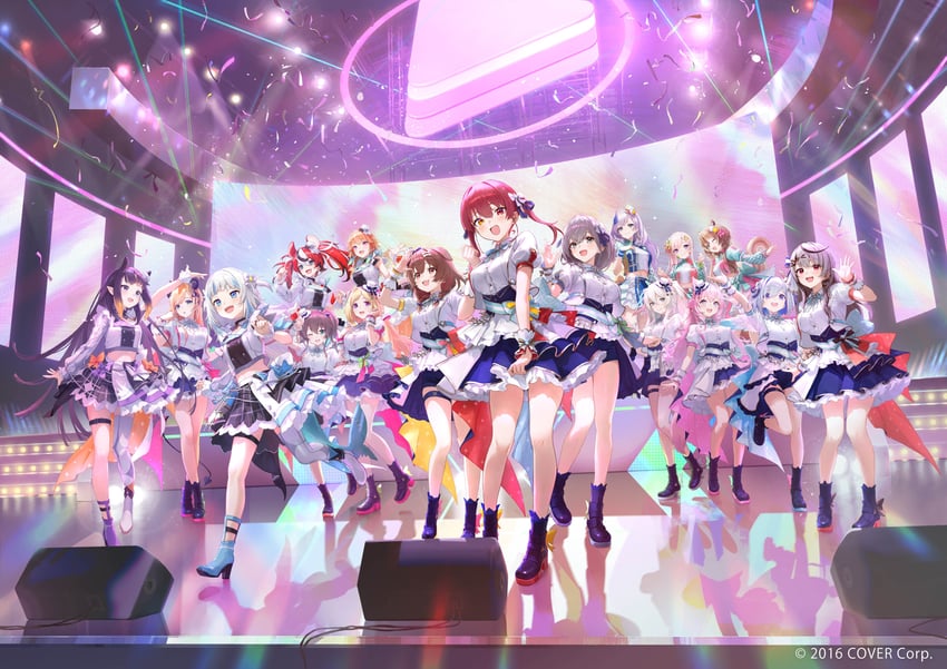 houshou marine, gawr gura, ninomae ina'nis, takanashi kiara, sakamata chloe, and 12 more (hololive and 2 more) drawn by matsuo_shogo