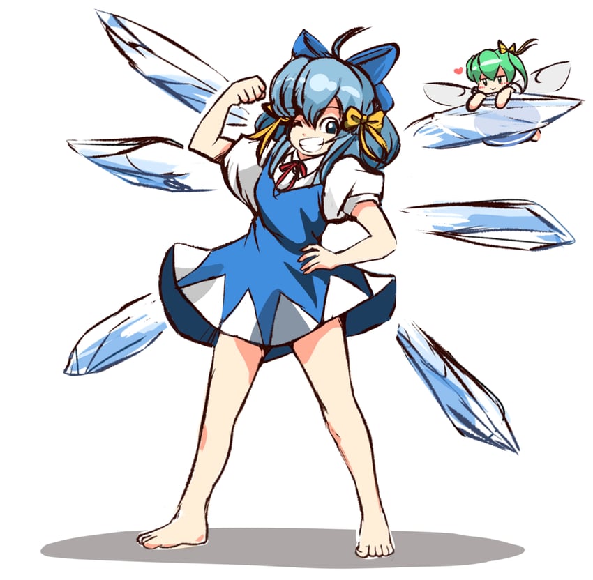 cirno and daiyousei (touhou) drawn by mirae_somang