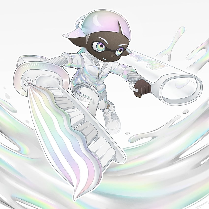 inkling player character and inkling girl (splatoon and 1 more) drawn by 8ctorice