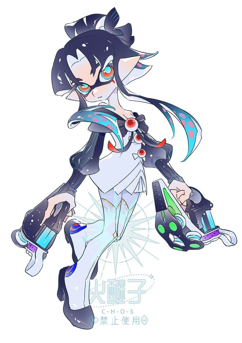 inkling player character and inkling girl (splatoon) drawn by himiko0025