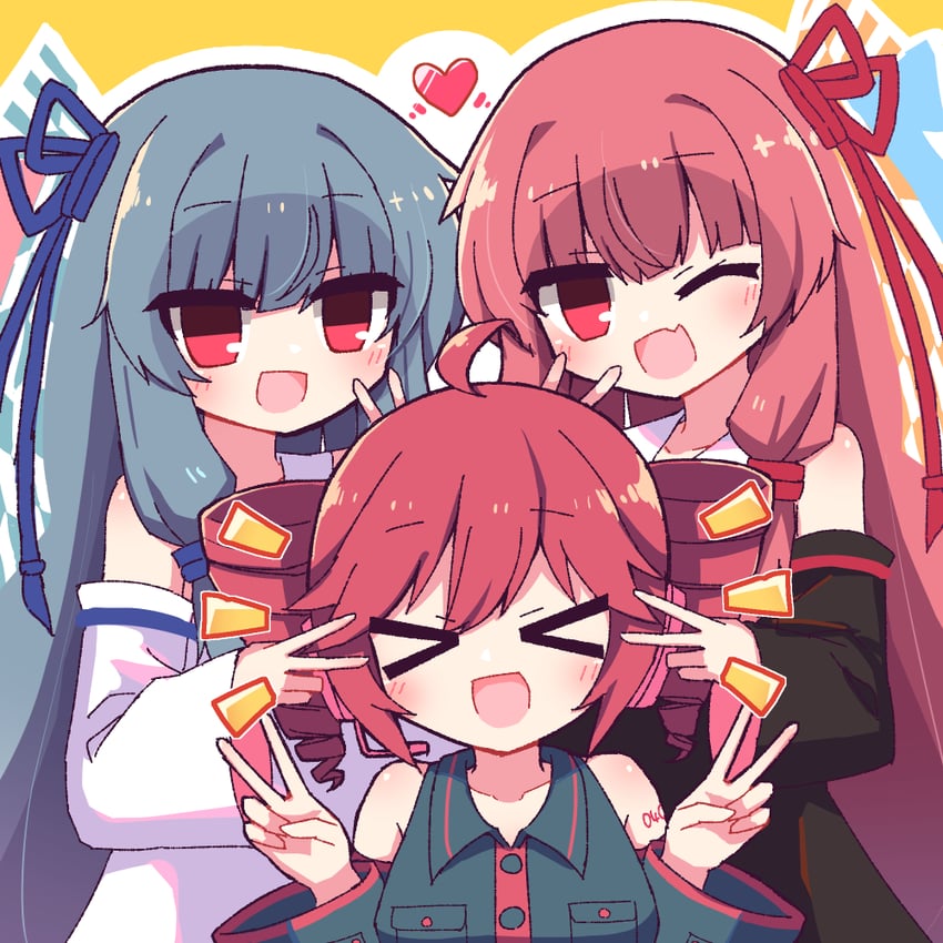kasane teto, kotonoha akane, and kotonoha aoi (voiceroid and 1 more) drawn by hibino_000