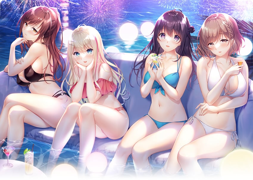 sakurazaka yuzuki, futaba natsuho, tachibana iori, and akizuki mikoto (yubisaki connection) drawn by ayase_hazuki