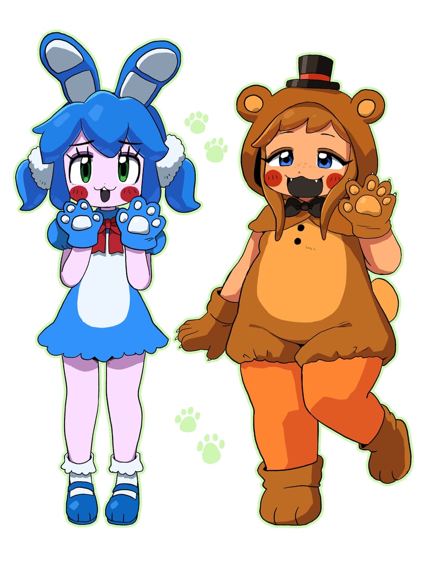 toy bonnie and toy freddy (five nights at freddy's and 1 more) drawn by minami_(mnm-kyk)