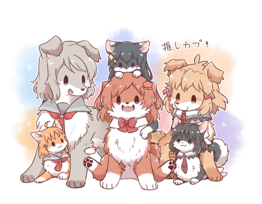 watanabe you, takami chika, tachibana hibiki, kohinata miku, aijou karen, and 1 more (love live! and 3 more) drawn by haneko0216