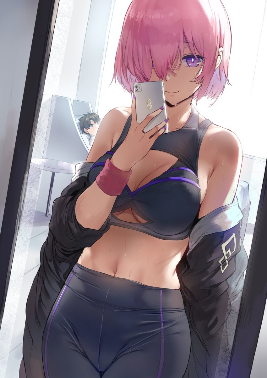 mash kyrielight and fujimaru ritsuka (fate and 1 more) drawn by hews