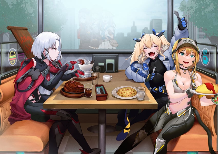 anis, rapi, neon, drake, laplace, and 1 more (goddess of victory: nikke) drawn by munaage