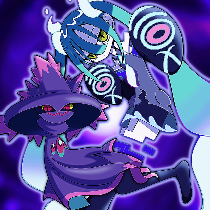 hatsune miku, mismagius, and ghost miku (pokemon and 2 more) drawn by fana-chan