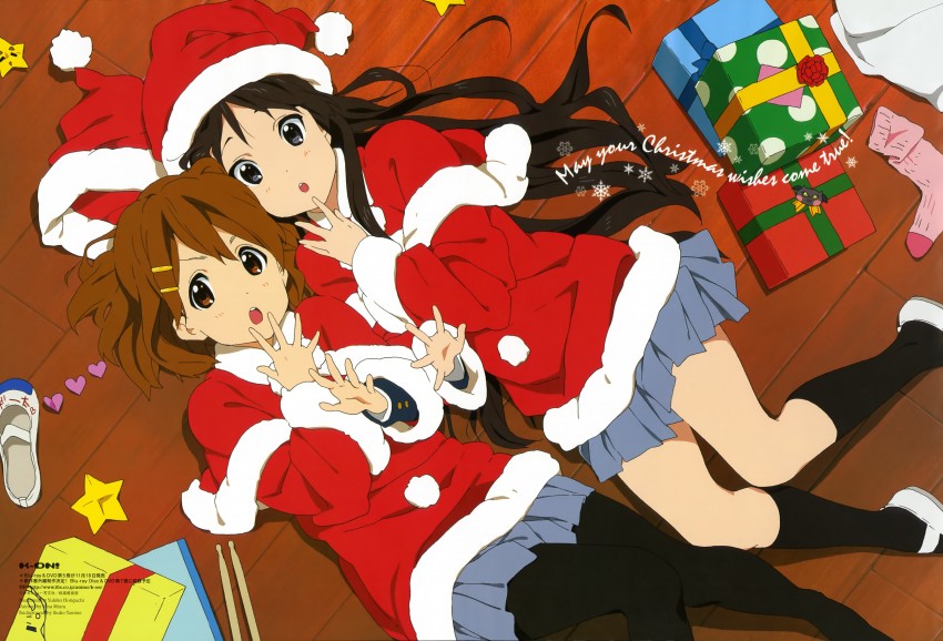 akiyama mio and hirasawa yui (k-on! and 1 more) drawn by horiguchi_yukiko