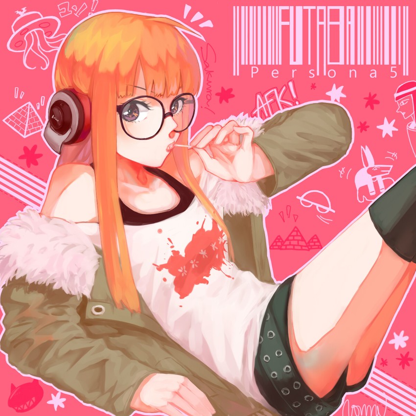 sakura futaba (persona and 1 more) drawn by towne