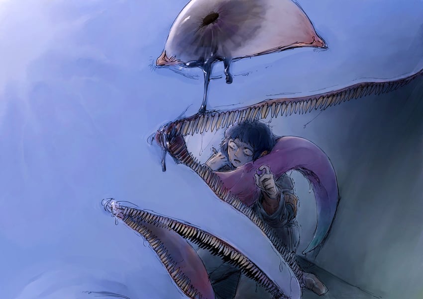 nugget, employee, and the dreaming current (project moon and 1 more) drawn by yatsumeunagi
