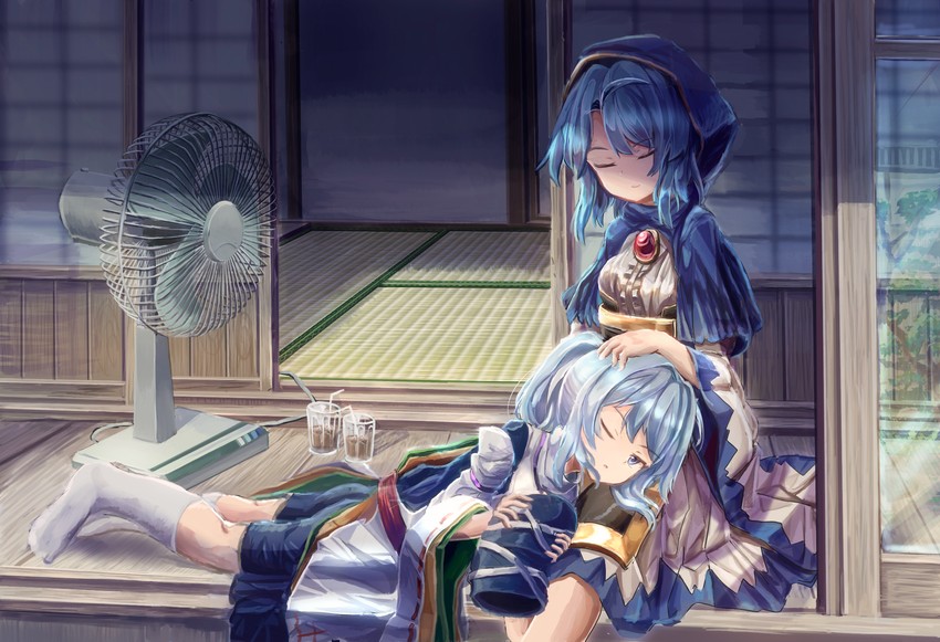 mononobe no futo and kumoi ichirin (touhou) drawn by sensi_tobikage