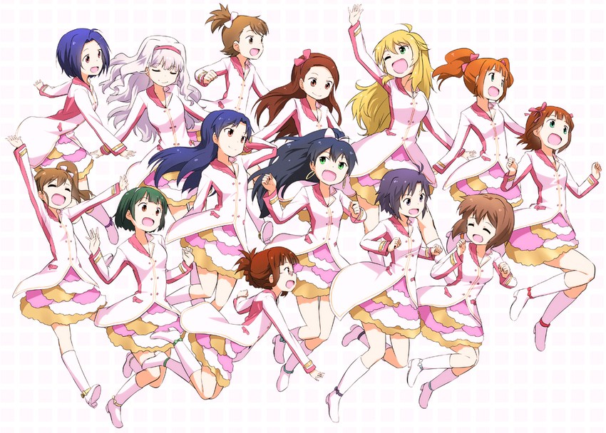 hoshii miki, kisaragi chihaya, amami haruka, kikuchi makoto, shijou takane, and 9 more (idolmaster) drawn by nagian