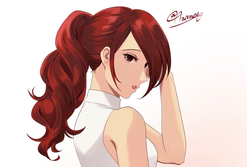 kirijou mitsuru (persona and 1 more) drawn by aznmeee