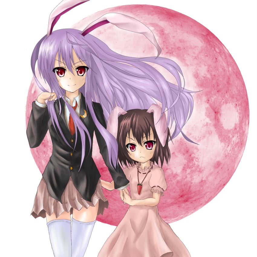 reisen udongein inaba and inaba tewi (touhou) drawn by amatsuchi