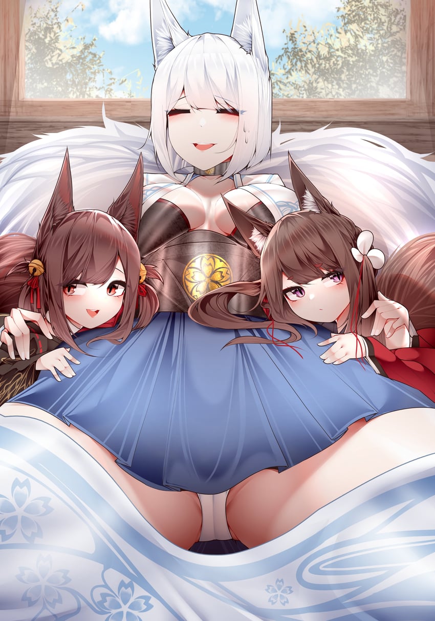 kaga, amagi-chan, and akagi-chan (azur lane) drawn by samip