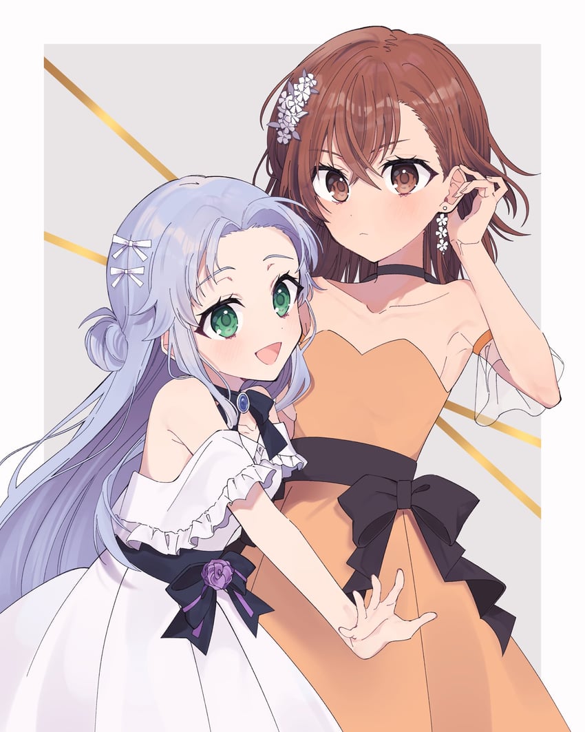 misaka mikoto and index (toaru majutsu no index and 1 more) drawn by roruku