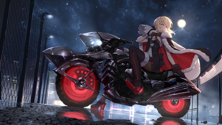 artoria pendragon, saber alter, and santa alter (fate and 1 more) drawn by mosquito_coils